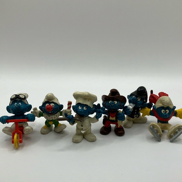 Vintage 80-90’s Smurf Mini Sculpture Collectible Decorations - Picture 1 of 16